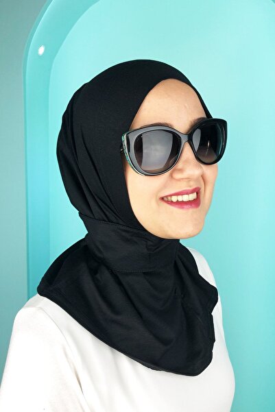 Ecardin Bayan Sandy Penye Likralı Pratik Kaymayan Streç Stretch Tesettür Siya...