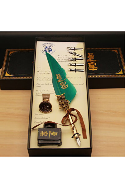 hediyesahibi Harry Potter Tasarımlı Tüylü Divit Kalem Seti