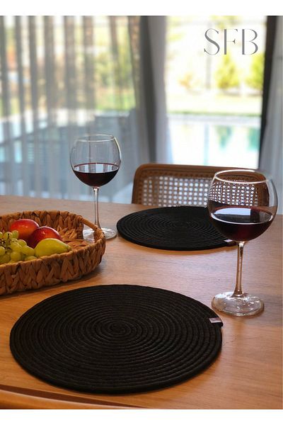 HomeTurko Set de 2 tacamuri din iută 33x33, pat de loc, tricotată din iută, veselă, suport cu farfurie, articole de uz casnic suvenir