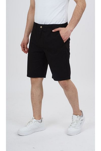DYNAMO Black Linen Shorts - Lace-up Inside, Comfortable Fit, Side Pocket