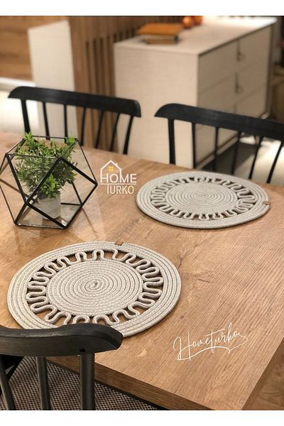 HomeTurko Natural Jut, Modern Looking Double Gray, Wicker 33 X 33 Cm, Placemat, Insert.