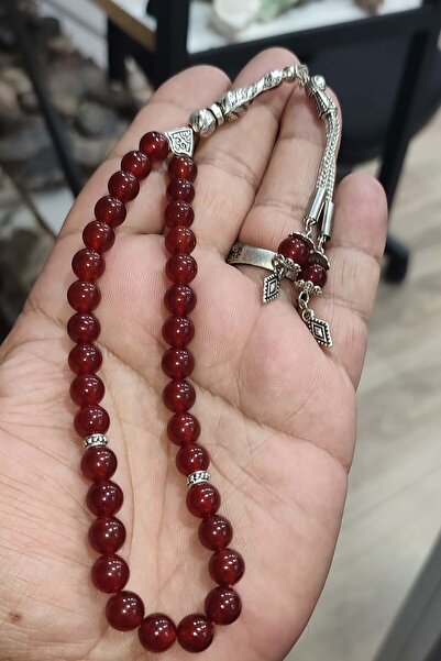 TAŞÇIZADE Kahve Akik Taşı 8 mm Natural Doğaltaş Tesbih