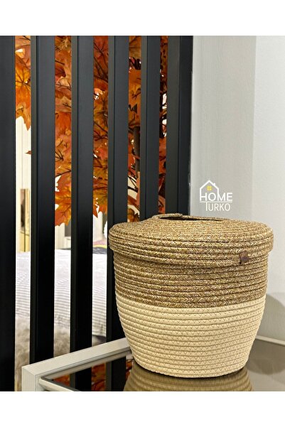HomeTurko Jute, Straw, Trash Can, Kitchen Trash Can, Bathroom Trash Can, Natural, Natural, Jute Bucket, Modern Bucket