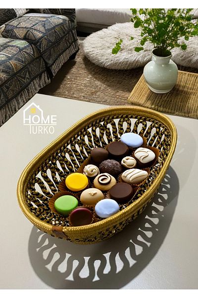 HomeTurko Кошница за хляб с шарка от юта - шкаф, детска стая, органайзер, кошница за съхранение