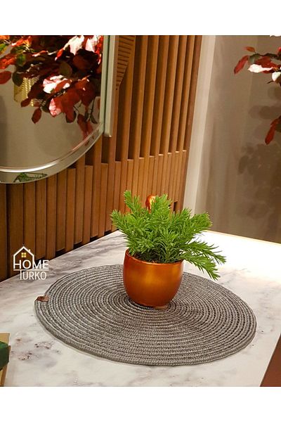 HomeTurko Natural Jute Patterned Wicker Placemat 33x33