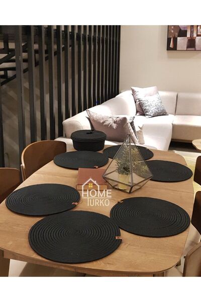 HomeTurko 6 bucati de veselă, 1 bucată de coș de pâine, farfurie de iută, pat de loc, farfurie, coș de pâine