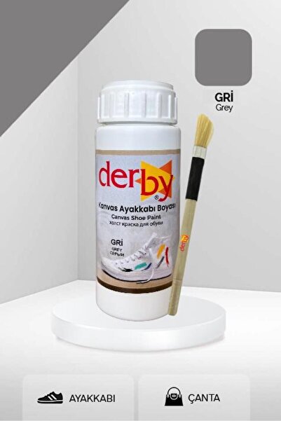Derby Gri Kanvas - Bez / Kumaş Ayakkabı Boyası 100 ml