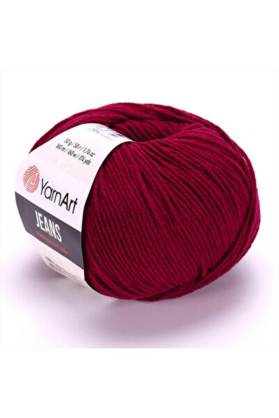 Yarnart خيوط الحياكة اليدوية من جينز أميجوريمي وموتيف - 66 أحمر كلاريت