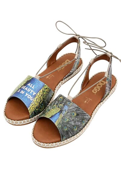 Dogo Γυναικεία Vegan Δερμάτινα Μπλε Δαντελένια Σανδάλια - All Beauty Is In You Design
