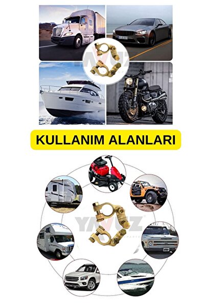 YAVUZ OTOMOTİV 10 Adet Akü Kutup Başı Akü Bağlantısı (+ Ve -) Takım Kutupbaşı Battery Terminal Connectors