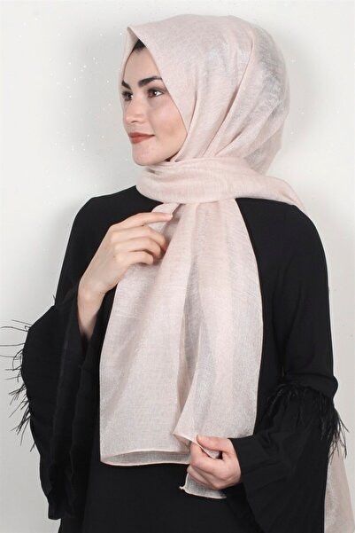 PİRAMİT Rose Simli Şal 1385-33 Açık Somon