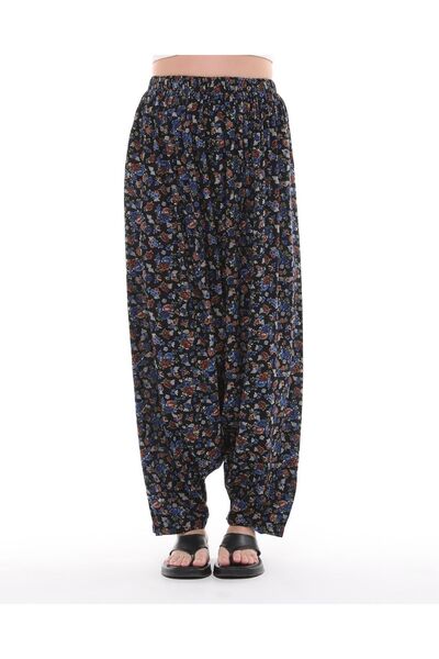 BW TEKSTİL VİSKON KUMAŞ ÇİÇEK DESENLİ ŞALVAR