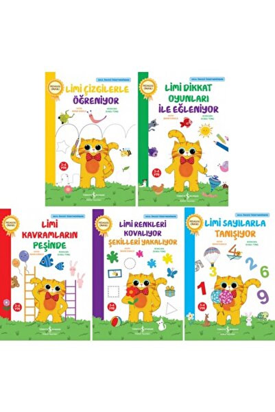 TÜRKİYE İŞ BANKASI KÜLTÜR YAYINLARI yepyeni-Limi Dikkat ve Zeka Seti 5 Kitap/...