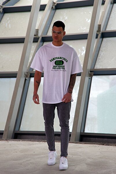 San Francisco Printed White Oversized T-shirt