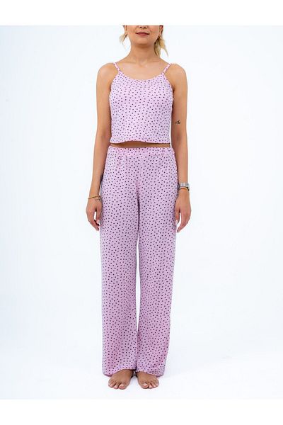 bella bonita Strappy Heart Detailed Pajama Set