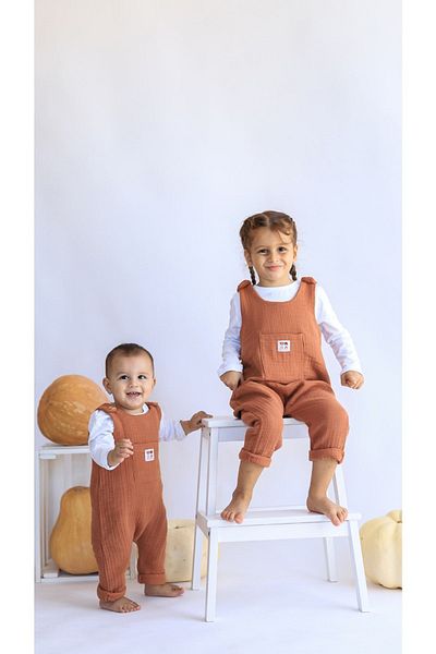 Las Vivas Kids Muslin Overalls Winter Spring Baby Kids Overalls Salopette Overalls