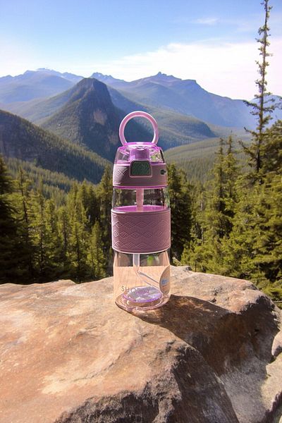 YDGR 600ml Dual-Use Water Bottle with Silicone Grip - Lockable Spout with Straw and No Straw
