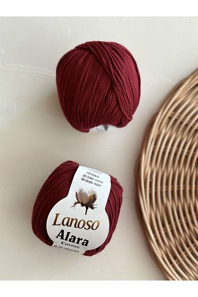 Lanoso Alara Cotton 50 GR Νήματα πλεξίματος χειρός - Κωδικός χρώματος: 957