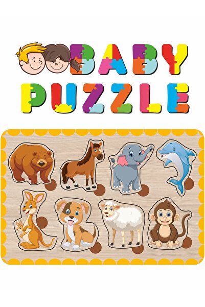 LİPYOS حيوانات لطيفة، الدب، الحصان، القرد بولتاك اللغز الخشبي