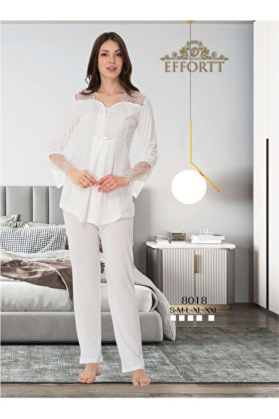 effort Kadın Hamile Lohusa Sabahlıklı Gecelik ve Pijama Set Takım