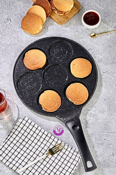 Mona Cookware 28 Cm Granite Cast Emoji Pancakes Pan - Black
