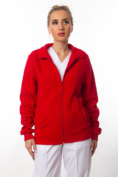 Simirna Üniforma Red Doctor Nurse Hospital Fleece Jacket