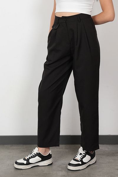 GİYSA Women's Ornamental Pocket Detailed Carrot Cut Trousers