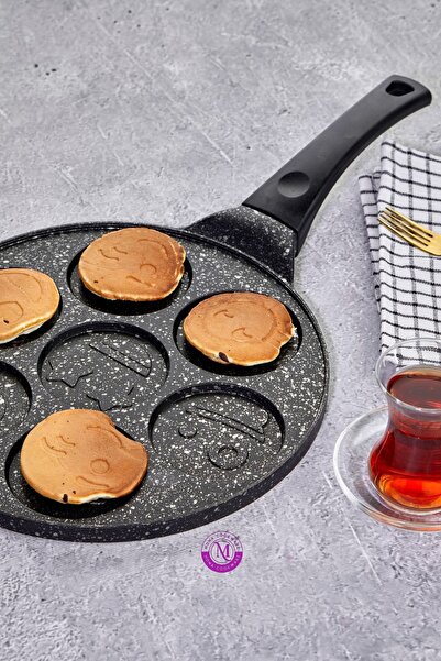 Mona Cookware 28 Cm Granite Cast Emoji Pancakes Pan - Black