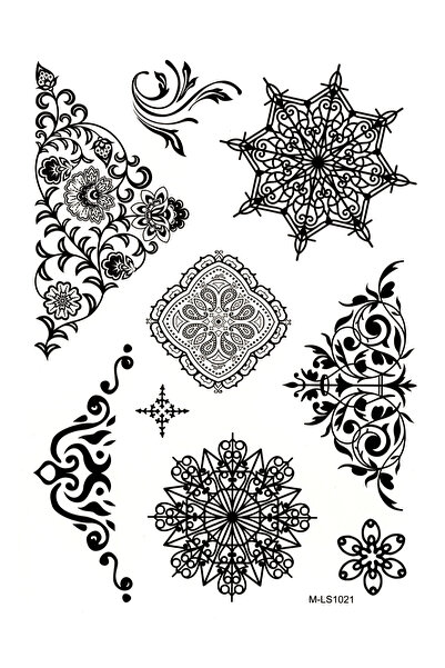 BP Tattoo Ornament Mandala Desenli Kadın Tattoo Geçici Dövme