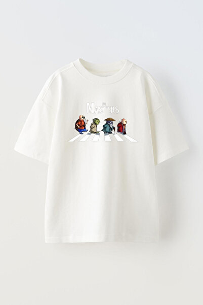 THEWERT Masters Design Štampano Unisex bela Oversize kroj Pamuk T-shirt