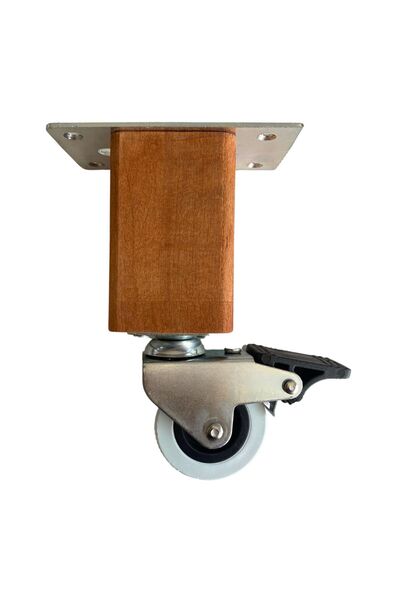 DSYapıAksesuar Kale Ahşap 12cm Tekerli Ayak Mobilya Masa ve Dolap Tekerli Ayağı Frenli(12cm)(KAYIN/GÜRGEN)