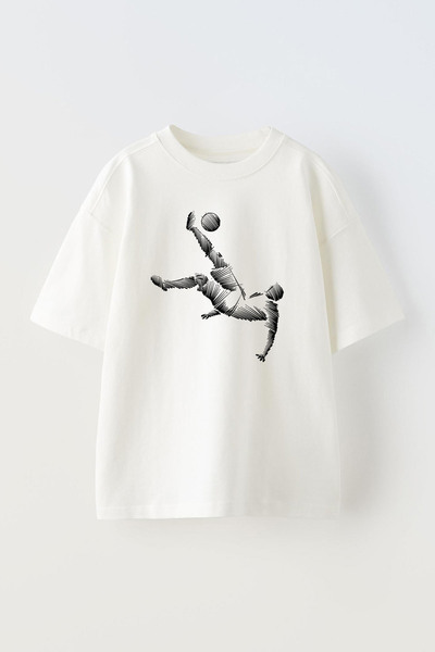 THEWERT Tricou oversize unisex alb - Design de jucător de fotbal Rovaşata, bu...