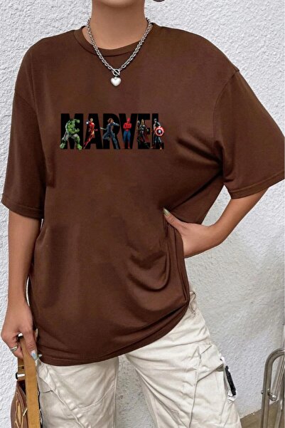 oneagılyazı Tricou oversize unisex cu imprimeu Marvel