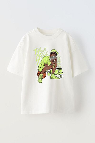 THEWERT Tricou alb din bumbac oversize - unisex, imprimat cu design This That Sance