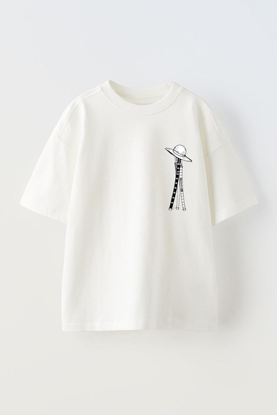 THEWERT Bela Pamuk Oversize kroj T-shirt - Unisex anime šešir mačevi Štampano