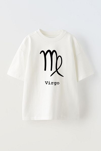 THEWERT Λευκό Oversize Unisex T-shirt - Basak Sign Design Printed Cotton