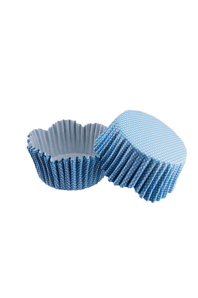 TT Tahtakale Toptancıları Blue Small Spotted Cupcake Mold - Pet Capsule Wavy, 65X38 MM, 100 Pieces