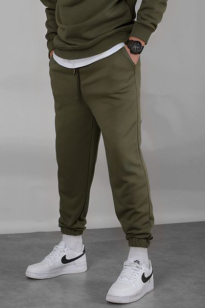 BayBayan Ανδρικό παντελόνι Jogger Khaki - Τρίκλωνο