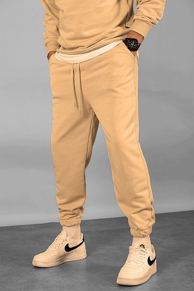 BayBayan Ανδρικό παντελόνι Jogger τριών κλωστών σε χρώμα βιζόν