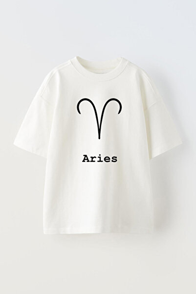 THEWERT Біла оверсайз бавовняна футболка - Koc Burcu з принтом, унісекс