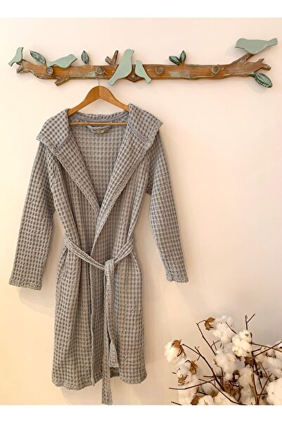 Mujo Home Collection Țesătură cu model de vafe - halat de baie și halat de ba...