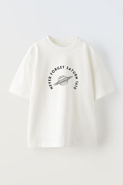 THEWERT Saturn 1610 Essential Unisex White Oversize T-shirt - Design Printed