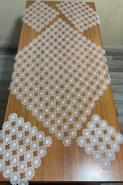 Çalışkan Çeyiz Evi Needle Lace Living Room Set 17 Pieces