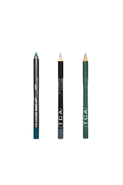 TCA Studio Make Up مجموعة أقلام تحديد العيون المقاومة للماء مكونة من 3 قطع - مقاومة للماء