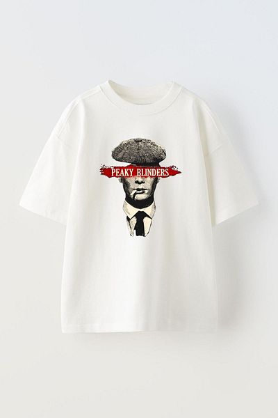 THEWERT Μπλουζάκι Peaky Blinders Unisex Λευκό Oversize Βαμβακερό T-shirt - Design Printed