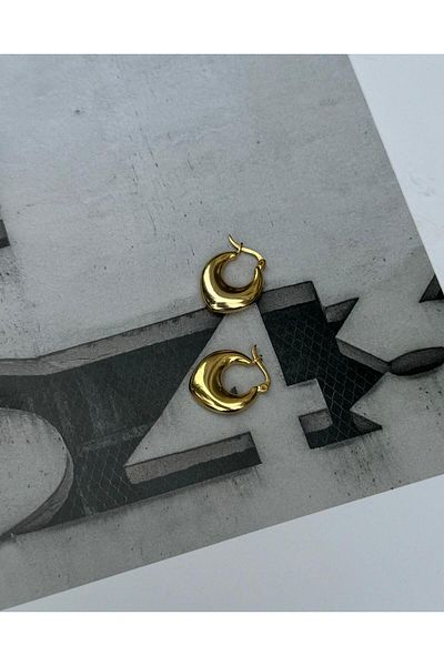 Rossetto Atelier Gold Colored Mini Basket Earrings