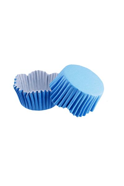 TT Tahtakale Toptancıları Blue Cupcake Mold - Pet Capsule Wavy, 65X38 MM, 100 Pieces