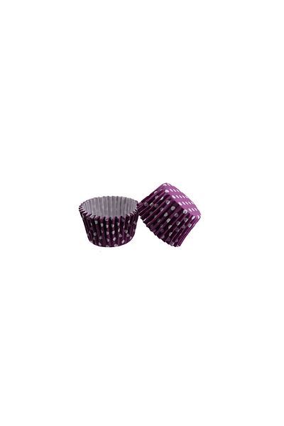 TT Tahtakale Toptancıları Purple Polka Dot Pet Cake Mold - 52X45 MM Paper Cupcake Cut (100 Pieces)