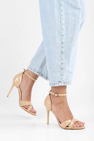 Shoeberry Elza Patent Leather Banded Women's Heeled Shoes