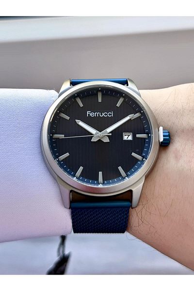 Ferrucci Men's Wicker Cord Wristwatch with Calendar